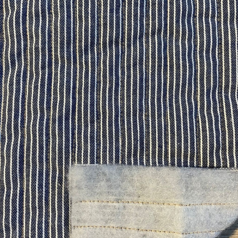 Striped Quilted Cotton RAYUS Navy Blue / White
